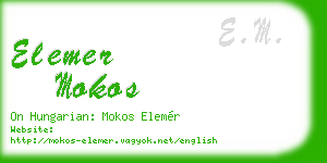 elemer mokos business card